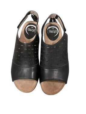 ABEO B.I.O. System Berrie Perforated Leather Slingback Block Heel Sandal Size 7